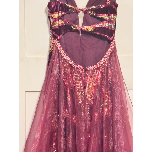 Jonathan Kayne 2238 Formal Prom Pageant Dress Sheer Overlay Size 6 - Picture 8 of 10